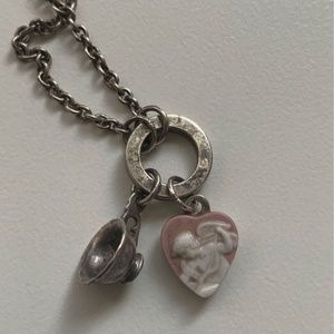 925 Silver Wedgwood 16” Tea Lover & Cherub Necklace | Angelic Cottagecore